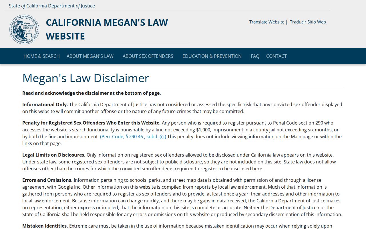 Glendale neighbors California registry use warning